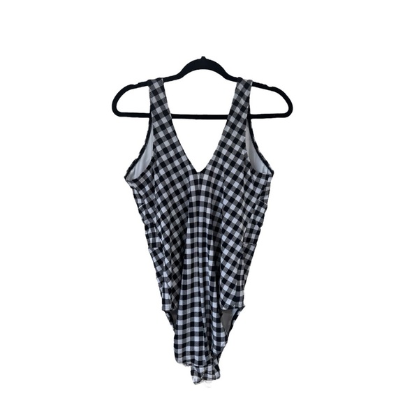 Adore Me Gingham Pattern One Piece Swimsuit Black White Size 2X Woman's - Picture 2 of 4